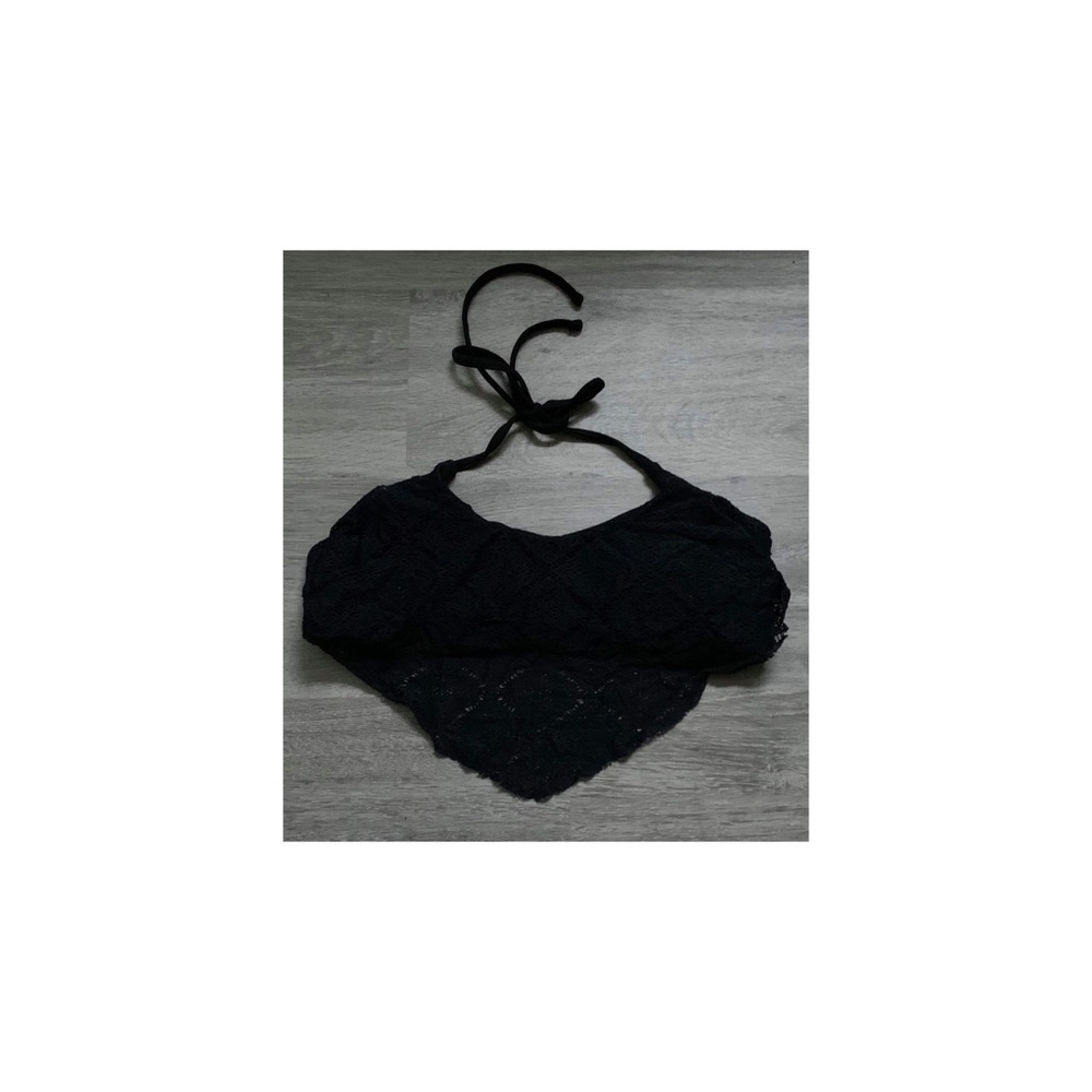 Black bathing suit top.